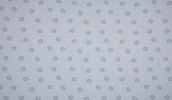 RESTSTÜCK 1,20cm !!! - Bio Jersey - Blumen - melange blau